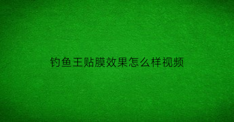 钓鱼王贴膜效果怎么样视频(钓鱼王鱼钩怎么样)