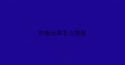 钓鱼玩具怎么搭配(钓鱼类玩具)