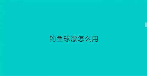 钓鱼球漂怎么用(钓鱼球漂价格)