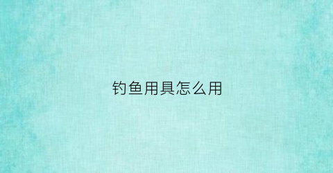 钓鱼用具怎么用(钓鱼用的器材)