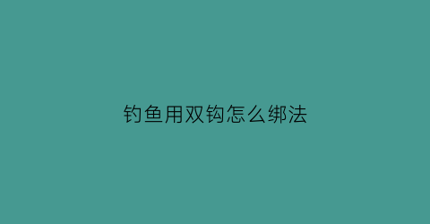 “钓鱼用双钩怎么绑法(钓鱼双钩绑法视频教程)