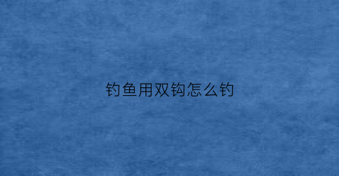 钓鱼用双钩怎么钓(钓鱼双钩)