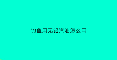 钓鱼用无铅汽油怎么用(无铅汽油好不好)