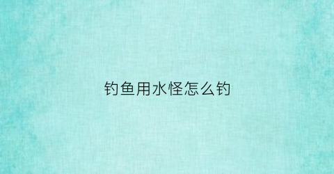 钓鱼用水怪怎么钓(钓鱼的水怪怎么用)