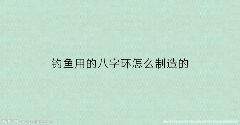 “钓鱼用的八字环怎么制造的(钓鱼用的八字环打结方法图解)