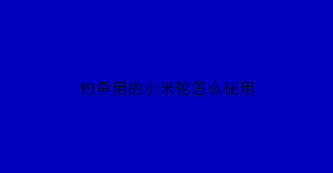 钓鱼用的小米轮怎么使用