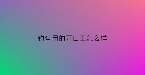 钓鱼用的开口王怎么样(钓鱼开口器)