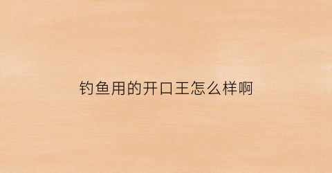 “钓鱼用的开口王怎么样啊(钓鱼用的开口王怎么样啊图片)