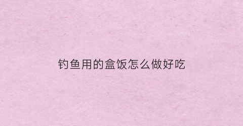 钓鱼用的盒饭怎么做好吃