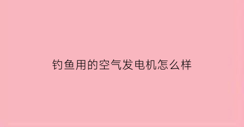 钓鱼用的空气发电机怎么样