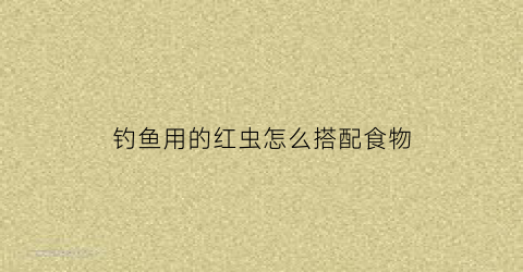 “钓鱼用的红虫怎么搭配食物(钓鱼用的红虫怎么搭配食物视频)