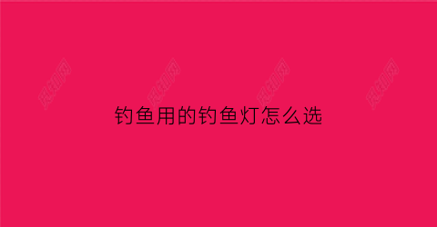 钓鱼用的钓鱼灯怎么选
