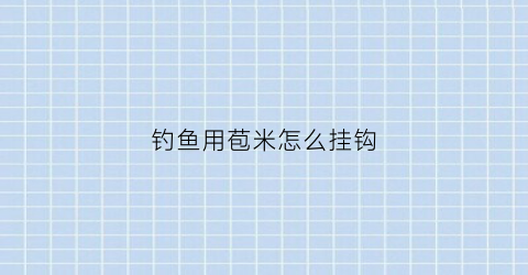钓鱼用苞米怎么挂钩(钓鱼用苞米怎么挂钩图解)