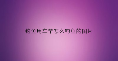 钓鱼用车竿怎么钓鱼的图片(钓鱼用车竿怎么钓鱼的图片视频)