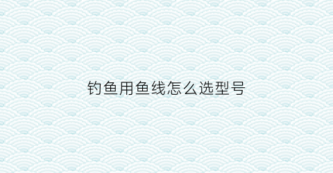 “钓鱼用鱼线怎么选型号(如何选择钓鱼线的规格)