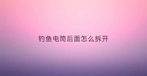 钓鱼电筒后面怎么拆开(钓鱼电筒充不进电了怎么办)