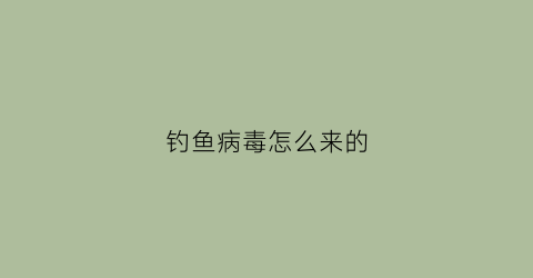 钓鱼病毒怎么来的(手机中钓鱼病毒什么表现)