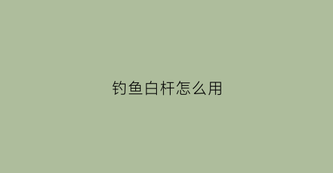 钓鱼白杆怎么用(白系鱼竿)