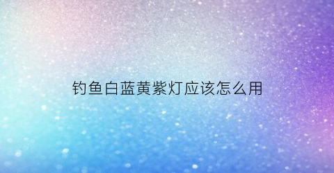 “钓鱼白蓝黄紫灯应该怎么用(蓝白双光钓鱼灯)