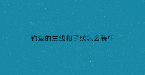 钓鱼的主线和子线怎么装杆(钓鱼主线与子线绑法图解视频)