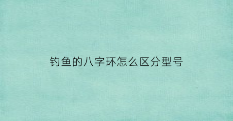 钓鱼的八字环怎么区分型号(钓鱼八字环大小选择)
