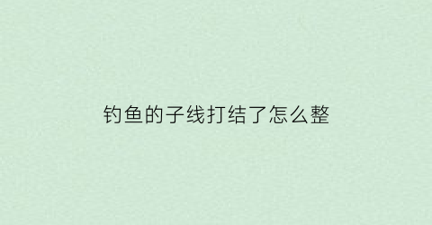 钓鱼的子线打结了怎么整(子线打结方法钓鱼教学鱼钩绑法)