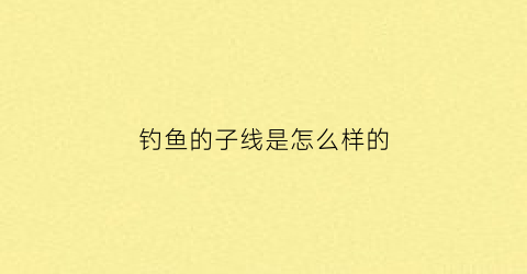 钓鱼的子线是怎么样的(钓鱼子线大小怎么选择)