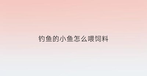 钓鱼的小鱼怎么喂饲料(小鱼如何喂饲料)
