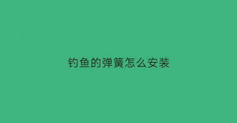 钓鱼的弹簧怎么安装(弹簧钓组使用方法视频)