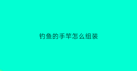 钓鱼的手竿怎么组装(手竿组装视频)