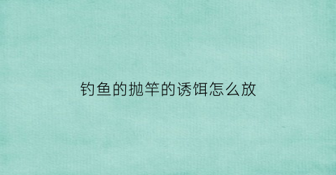 钓鱼的抛竿的诱饵怎么放(抛竿鱼饵配方大全)