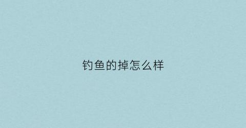 钓鱼的掉怎么样