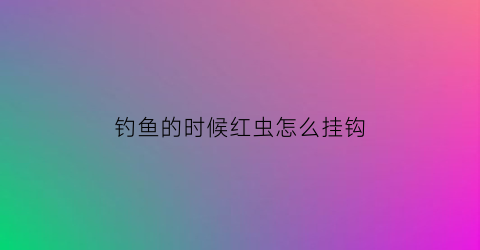 “钓鱼的时候红虫怎么挂钩(红虫怎么挂钩容易上鱼)