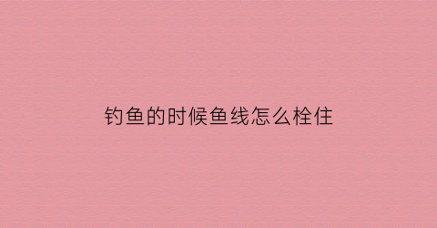 钓鱼的时候鱼线怎么栓住(钓鱼线怎么拴在鱼竿上)