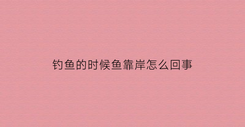 钓鱼的时候鱼靠岸怎么回事(钓鱼的时候鱼靠岸了是什么意思)