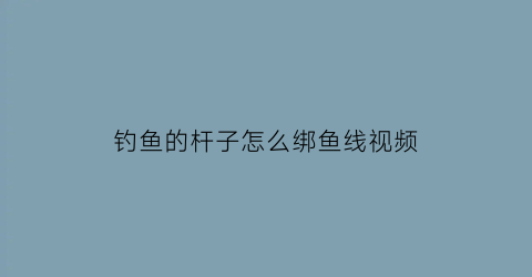钓鱼的杆子怎么绑鱼线视频(钓鱼鱼杆怎么绑鱼线)