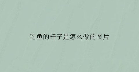 钓鱼的杆子是怎么做的图片(钓鱼杆的用法图解)