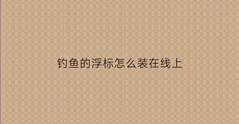 钓鱼的浮标怎么装在线上(钓鱼浮标放什么位置)