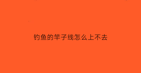 钓鱼的竿子线怎么上不去(钓竿子线怎么系)