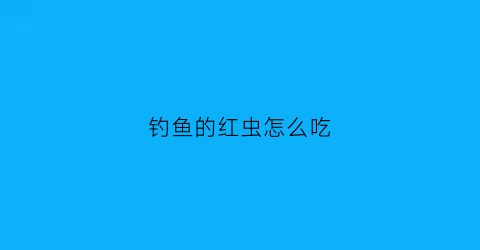 钓鱼的红虫怎么吃