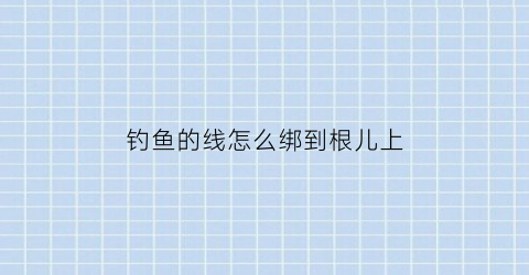 钓鱼的线怎么绑到根儿上(钓鱼的线怎么绑到根儿上)