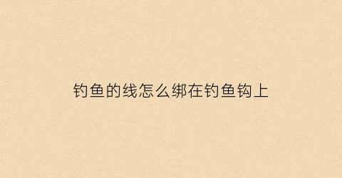 钓鱼的线怎么绑在钓鱼钩上(钓鱼的线怎么绑在钓鱼钩上)