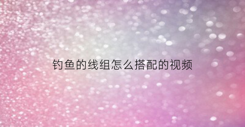 钓鱼的线组怎么搭配的视频(钓鱼线组搭配钓具选择组装)