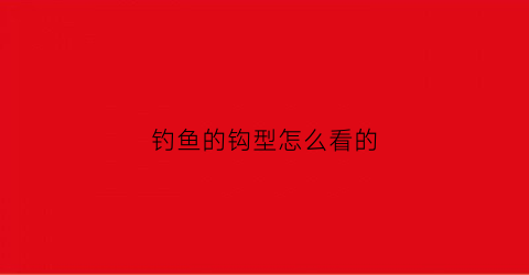 钓鱼的钩型怎么看的(钓鱼的钩型怎么看的出来)
