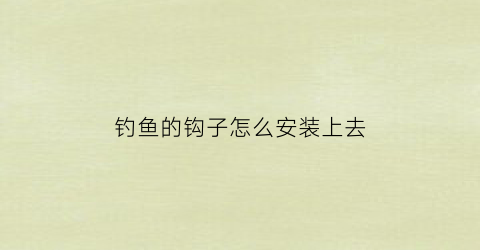 钓鱼的钩子怎么安装上去(钓鱼的钩子怎么安装上去视频)