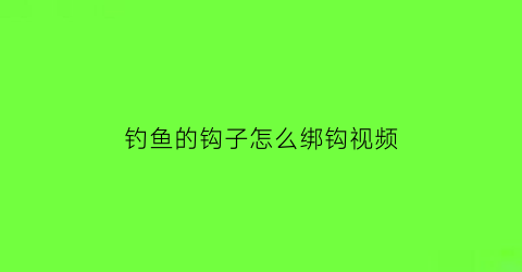 钓鱼的钩子怎么绑钩视频(钓鱼的钩子怎么绑钩视频讲解)