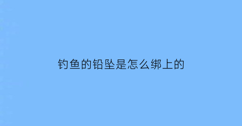 钓鱼的铅坠是怎么绑上的(铅坠怎么绑在鱼线上)