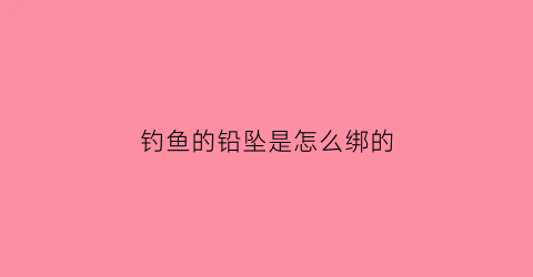 钓鱼的铅坠是怎么绑的(钓鱼的铅坠装在什么位置)