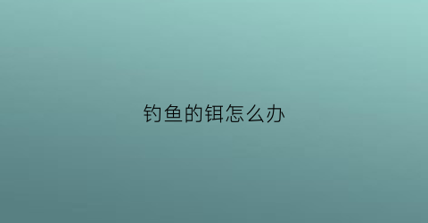 钓鱼的铒怎么办(20°钓鱼)