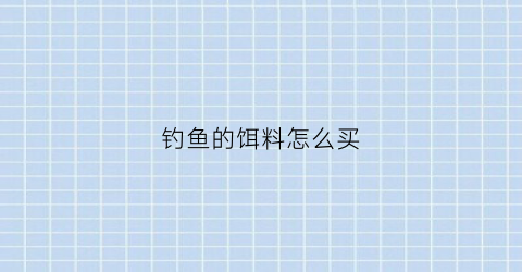 钓鱼的饵料怎么买(钓鱼的饵料怎么买的)